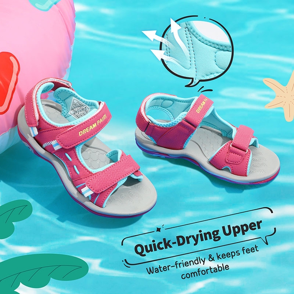 Boys And Girl Athletic Sandals - ROSE RED - 1